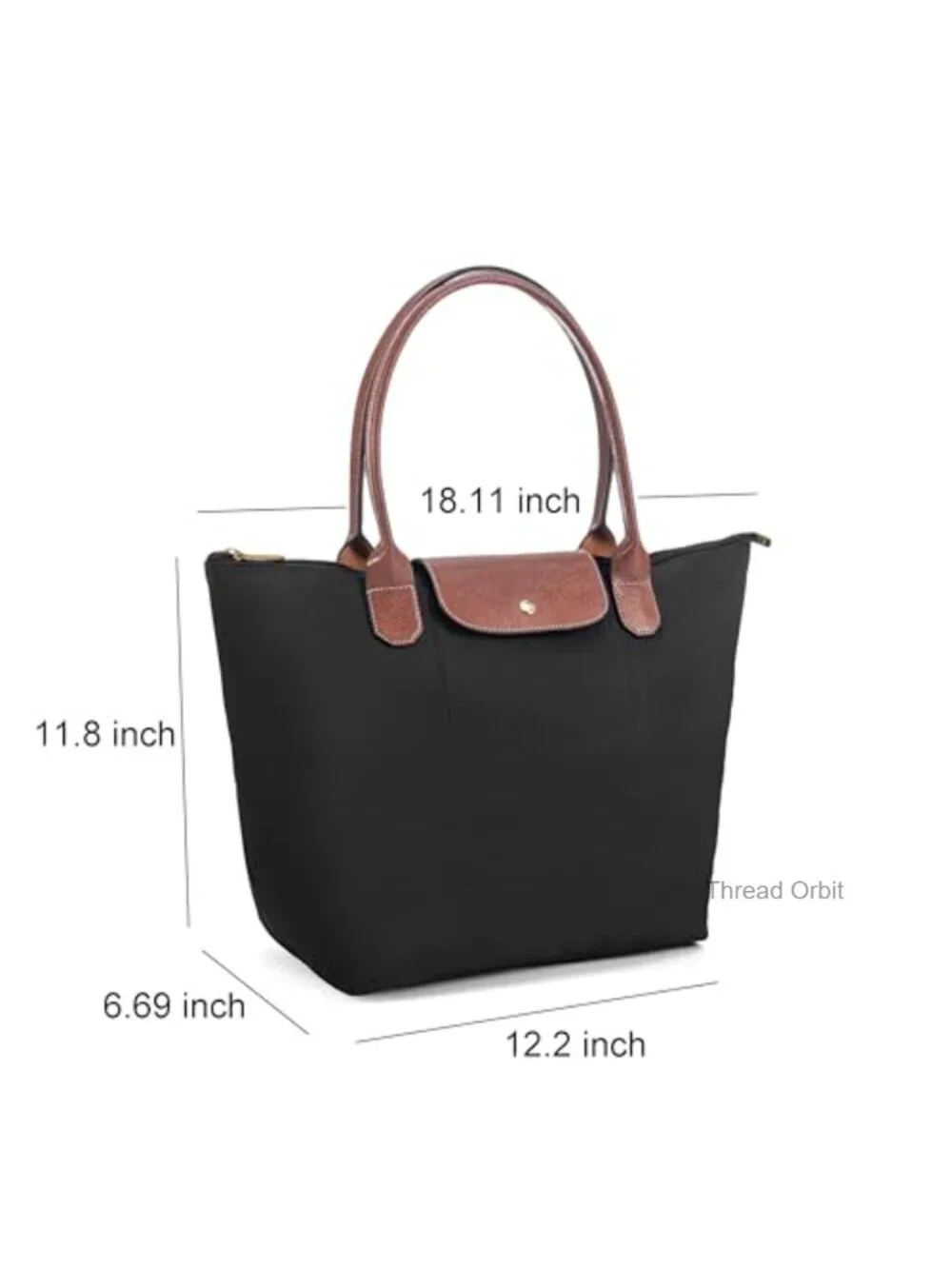 Foldable Nylon Hobo Tote Bag, Waterproof Shoulder Bag, Weekender Travel Handbag